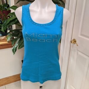 Surf Style Woman's Size XL Tank Top with Rhinestones